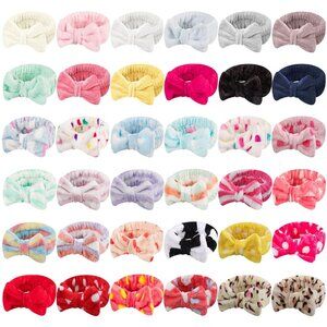 36 Pcs Hairband Set, Flannel Makeup Headband for Women, Soft Skincare Headbands